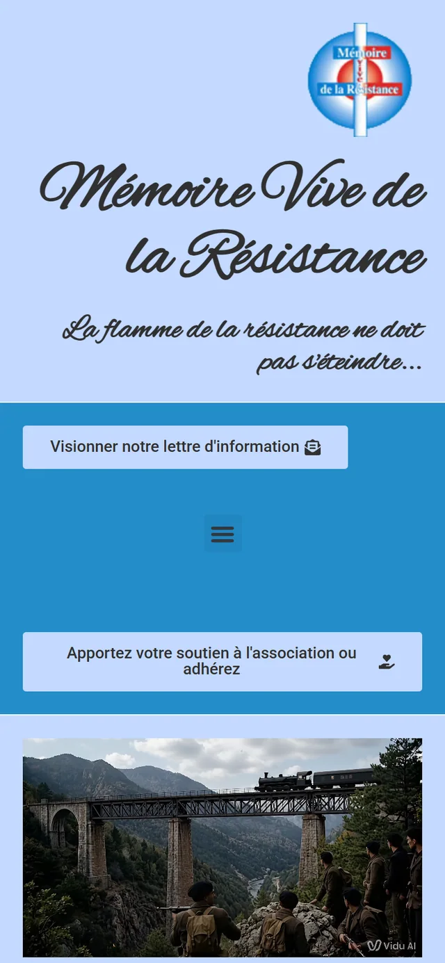 Version mobile du site Mémoire Vive de la Résistance (MVR)